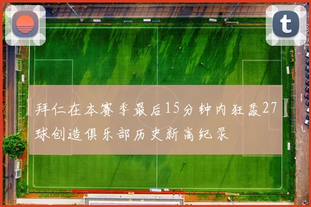 拜仁在本赛季最后15分钟内狂轰27球创造俱乐部历史新高纪录
