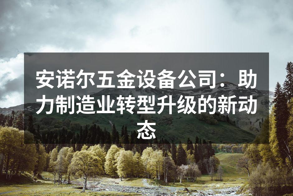 安诺尔五金设备公司：助力制造业转型升级的新动态